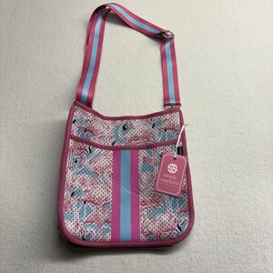 Simply Southern Flamingo Pattern Neoprene Bag With Tags